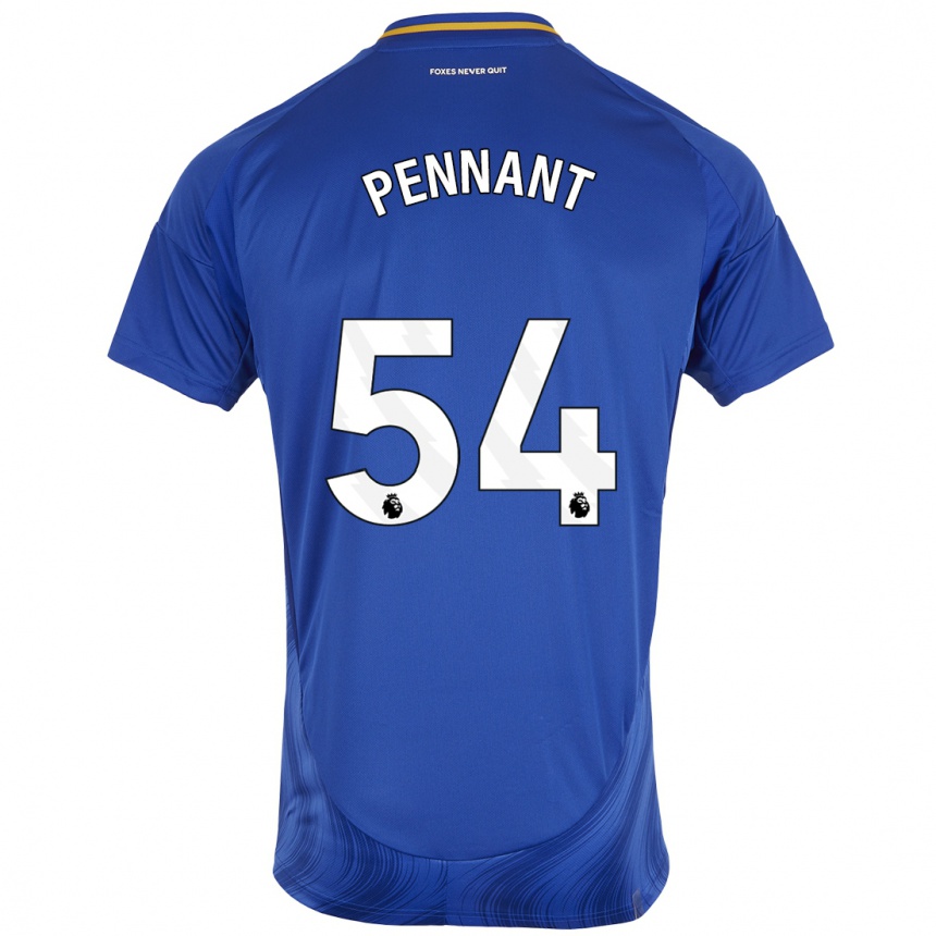 Kids Football Kian Pennant #54 Blue White Home Jersey 2024/25 T-Shirt Uk