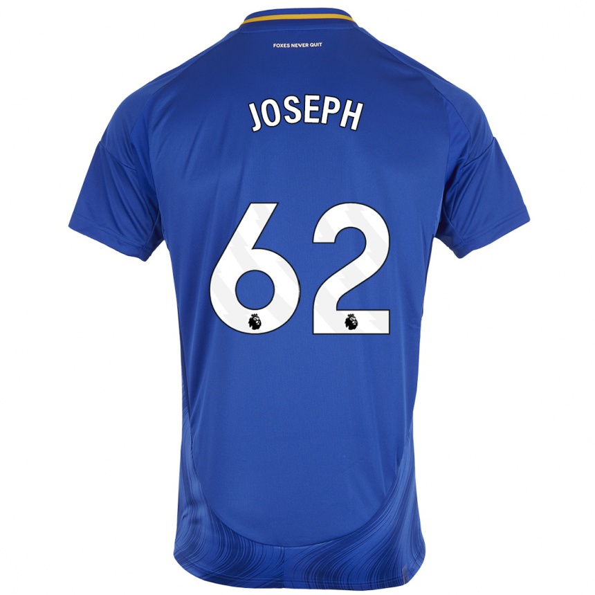 Kids Football Jayden Joseph #62 Blue White Home Jersey 2024/25 T-Shirt Uk