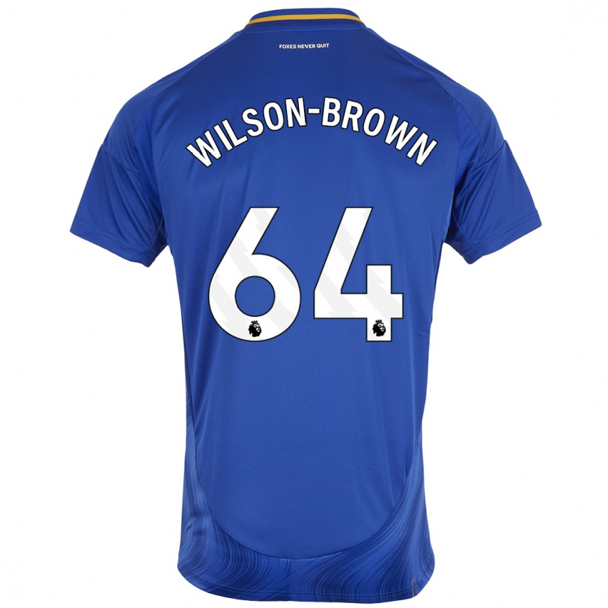 Kids Football Thomas Wilson-Brown #64 Blue White Home Jersey 2024/25 T-Shirt Uk