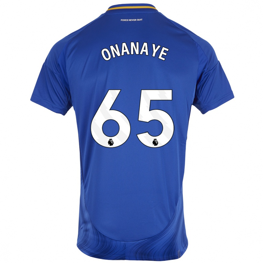 Kids Football Toby Onanaye #65 Blue White Home Jersey 2024/25 T-Shirt Uk