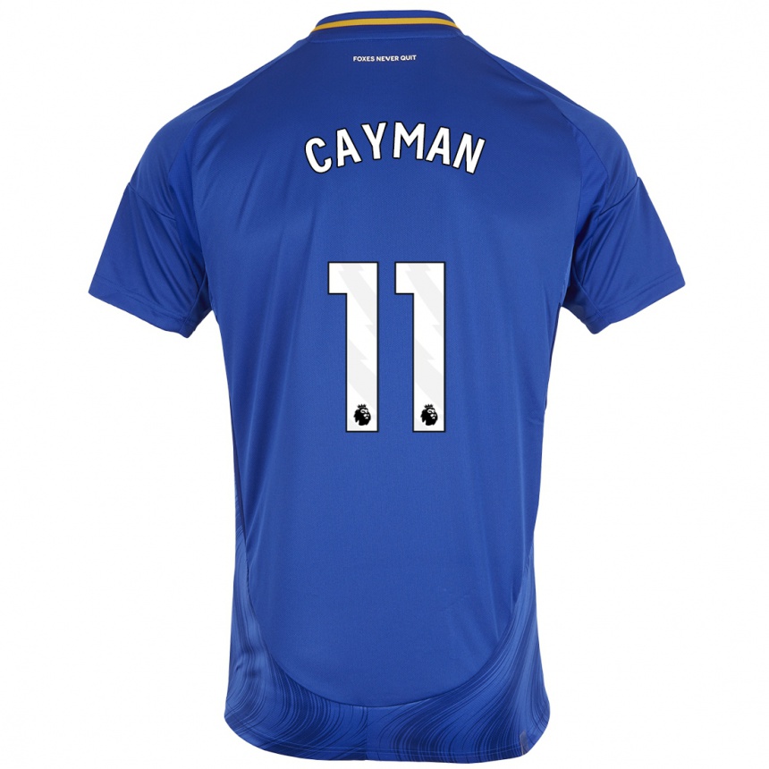 Kids Football Janice Cayman #11 Blue White Home Jersey 2024/25 T-Shirt Uk