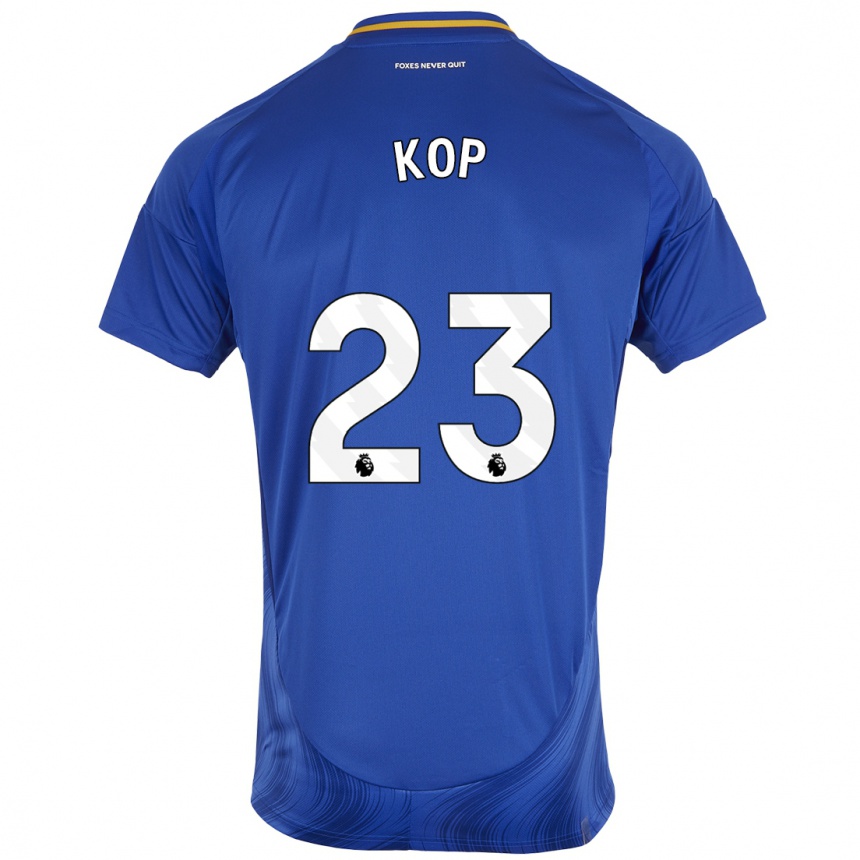 Kids Football Lize Kop #23 Blue White Home Jersey 2024/25 T-Shirt Uk