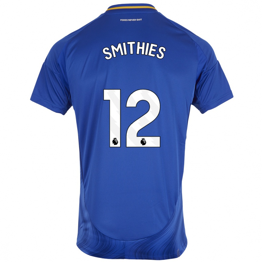 Kids Football Alex Smithies #12 Blue White Home Jersey 2024/25 T-Shirt Uk