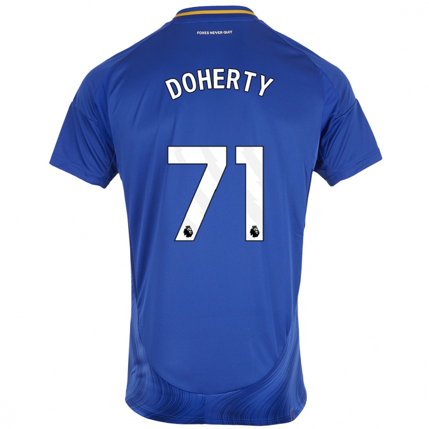 Kids Football Arlo Doherty #71 Blue White Home Jersey 2024/25 T-Shirt Uk