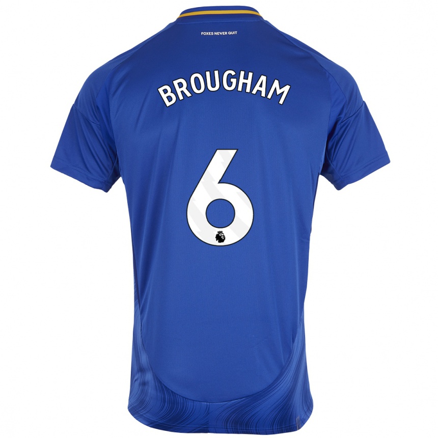 Kids Football Georgia Brougham #6 Blue White Home Jersey 2024/25 T-Shirt Uk