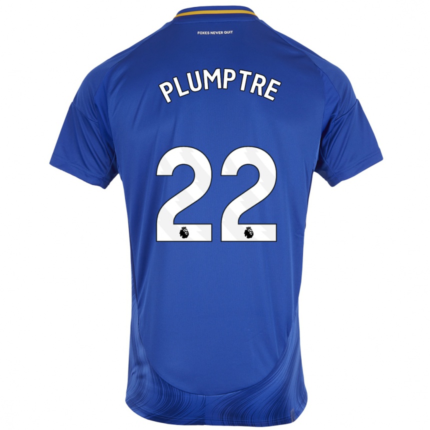 Kids Football Ashleigh Plumptre #22 Blue White Home Jersey 2024/25 T-Shirt Uk