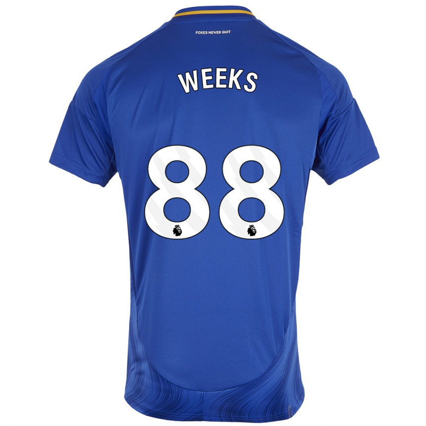 Kids Football Tyler Weeks #88 Blue White Home Jersey 2024/25 T-Shirt Uk