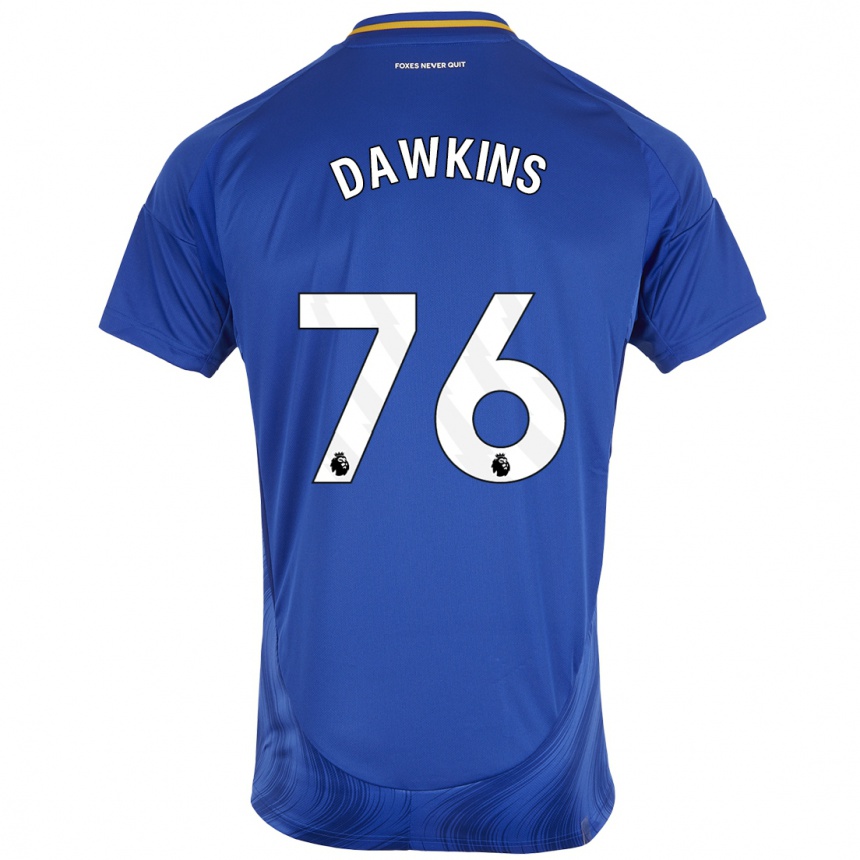 Kids Football Kartell Dawkins #76 Blue White Home Jersey 2024/25 T-Shirt Uk