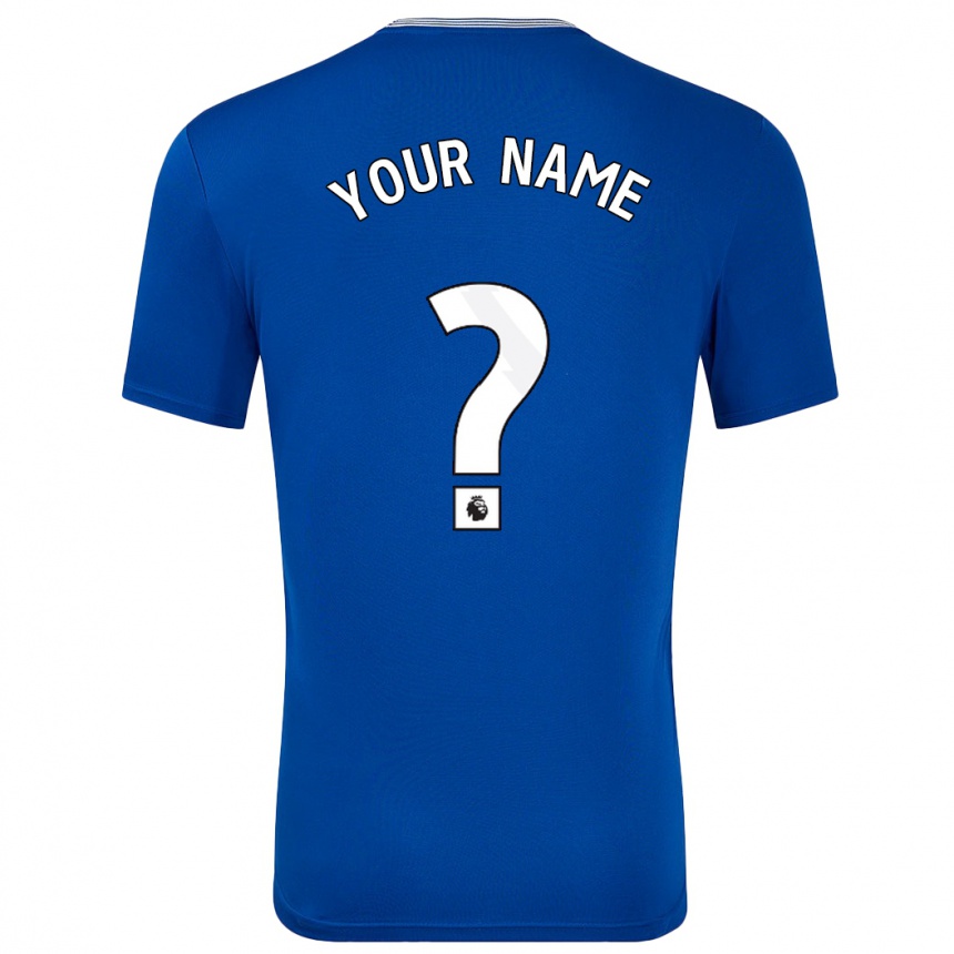 Kids Football Your Name #0 Blue With Home Jersey 2024/25 T-Shirt Uk