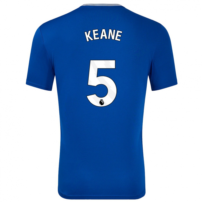 Kids Football Michael Keane #5 Blue With Home Jersey 2024/25 T-Shirt Uk