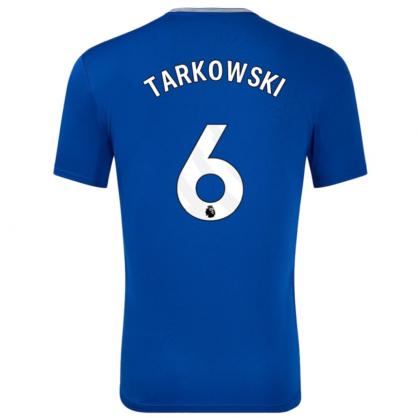 Kids Football James Tarkowski #6 Blue With Home Jersey 2024/25 T-Shirt Uk