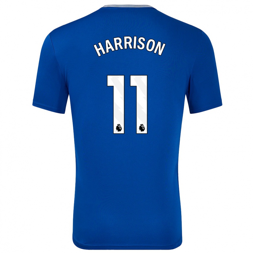 Kids Football Jack Harrison #11 Blue With Home Jersey 2024/25 T-Shirt Uk