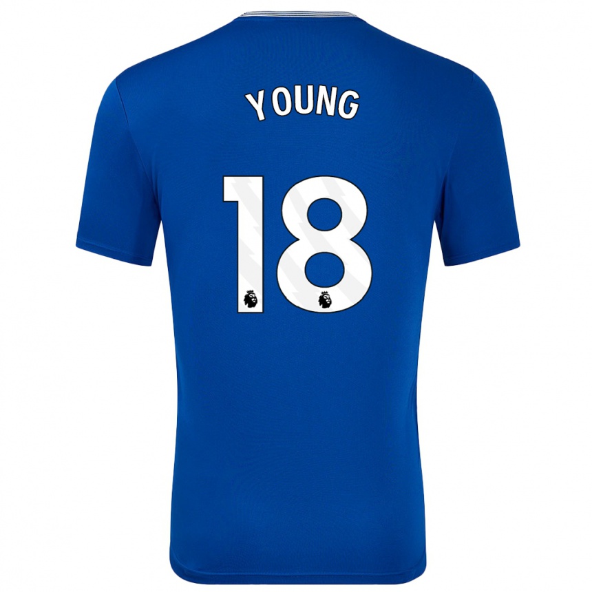 Kids Football Ashley Young #18 Blue With Home Jersey 2024/25 T-Shirt Uk