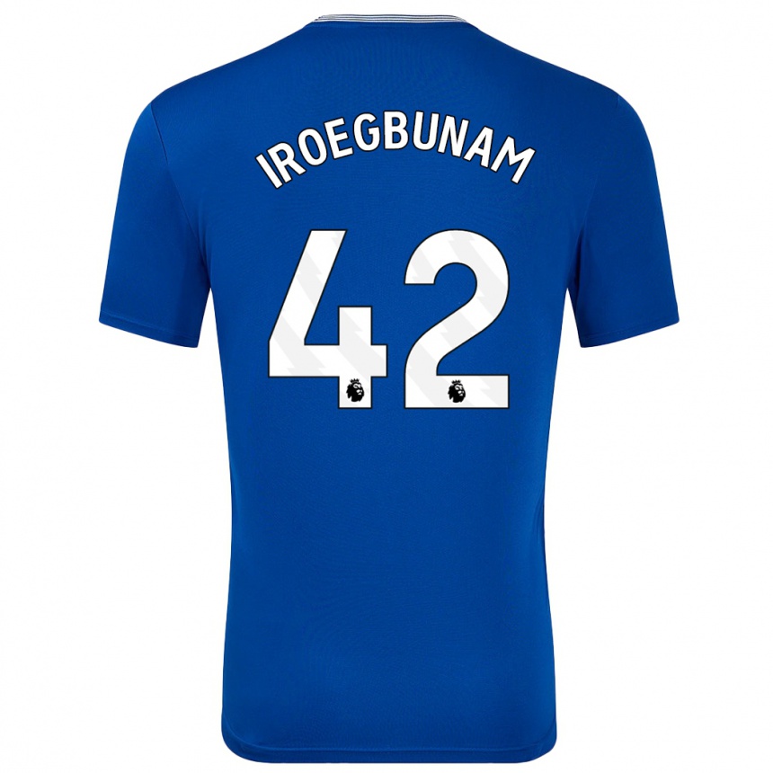 Kids Football Tim Iroegbunam #42 Blue With Home Jersey 2024/25 T-Shirt Uk