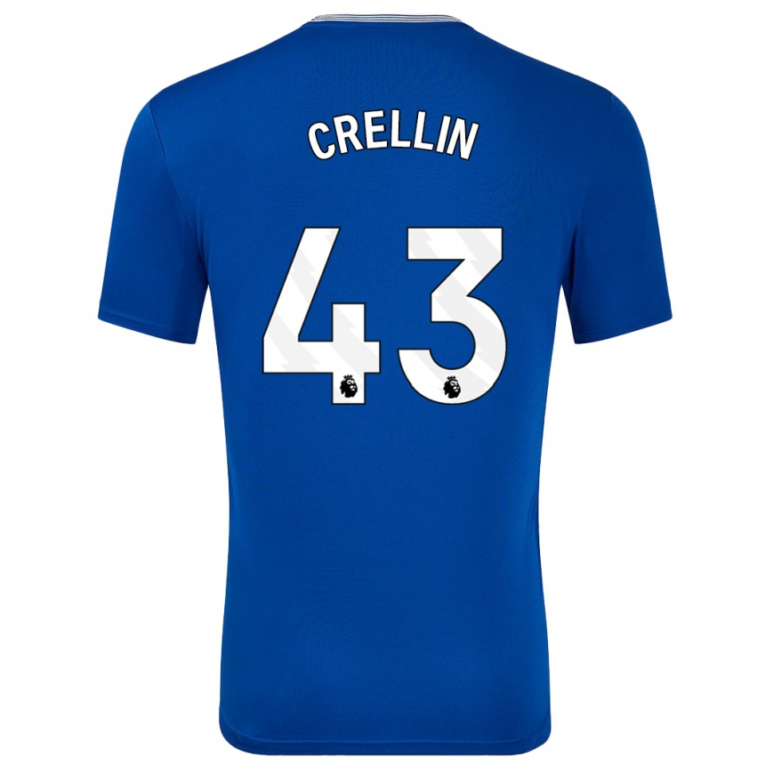 Kids Football Billy Crellin #43 Blue With Home Jersey 2024/25 T-Shirt Uk