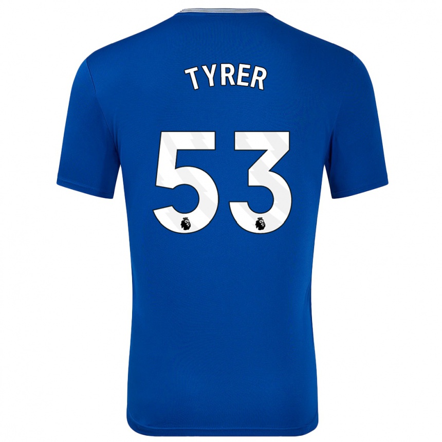 Kids Football Harry Tyrer #53 Blue With Home Jersey 2024/25 T-Shirt Uk