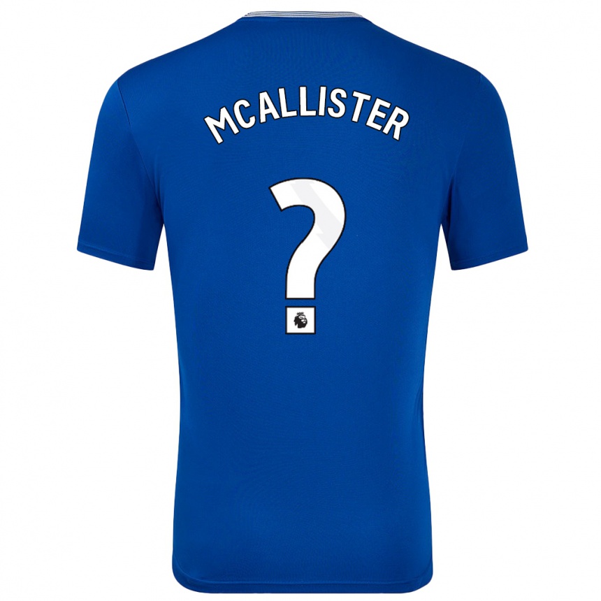 Kids Football Sean Mcallister #0 Blue With Home Jersey 2024/25 T-Shirt Uk