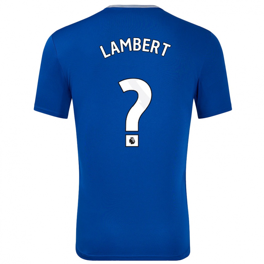 Kids Football Rocco Lambert #0 Blue With Home Jersey 2024/25 T-Shirt Uk