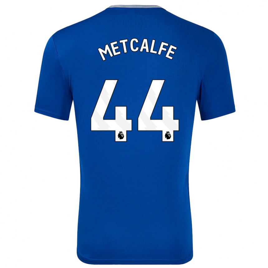 Kids Football Jenson Metcalfe #44 Blue With Home Jersey 2024/25 T-Shirt Uk