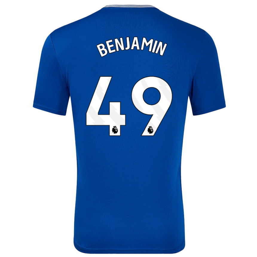 Kids Football Omari Benjamin #49 Blue With Home Jersey 2024/25 T-Shirt Uk