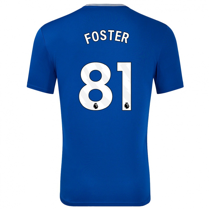 Kids Football Harvey Foster #81 Blue With Home Jersey 2024/25 T-Shirt Uk