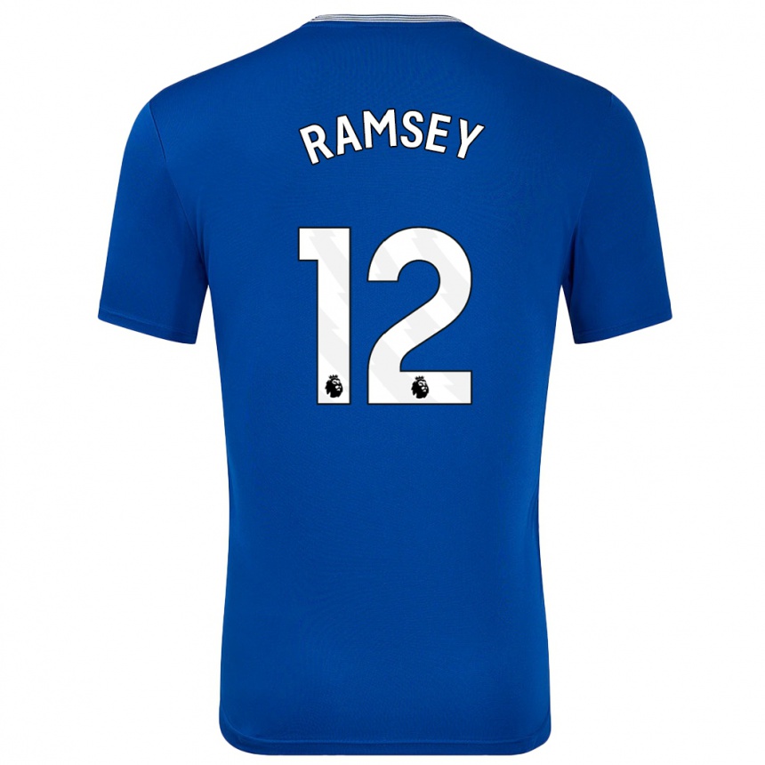 Kids Football Emily Ramsey #12 Blue With Home Jersey 2024/25 T-Shirt Uk