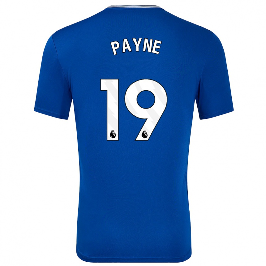 Kids Football Heather Payne #19 Blue With Home Jersey 2024/25 T-Shirt Uk