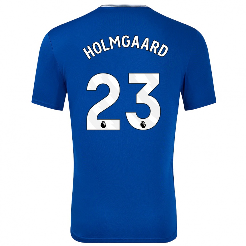 Kids Football Sara Holmgaard #23 Blue With Home Jersey 2024/25 T-Shirt Uk