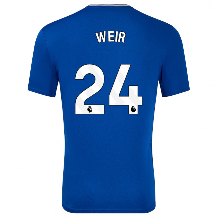 Kids Football Kenzie Weir #24 Blue With Home Jersey 2024/25 T-Shirt Uk