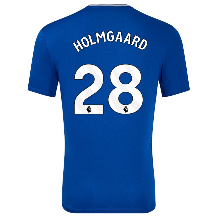 Kids Football Karen Holmgaard #28 Blue With Home Jersey 2024/25 T-Shirt Uk