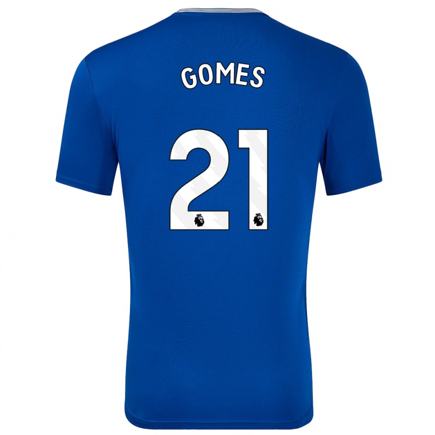 Kids Football André Gomes #21 Blue With Home Jersey 2024/25 T-Shirt Uk