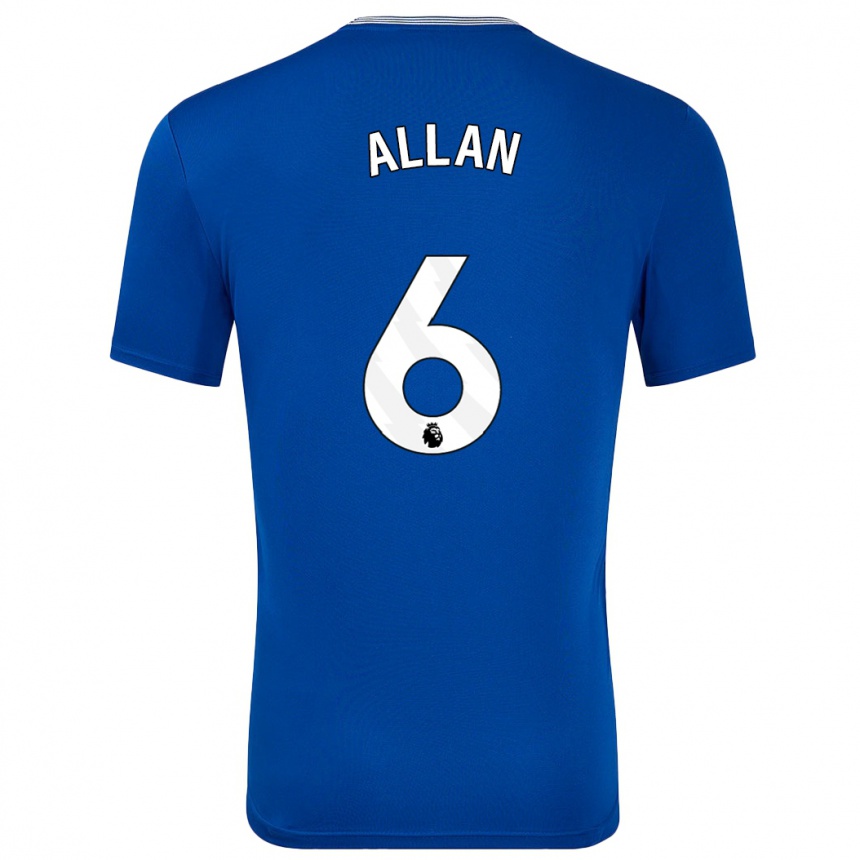 Kids Football Allan #6 Blue With Home Jersey 2024/25 T-Shirt Uk