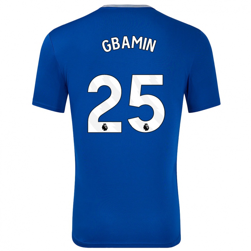 Kids Football Jean-Philippe Gbamin #25 Blue With Home Jersey 2024/25 T-Shirt Uk