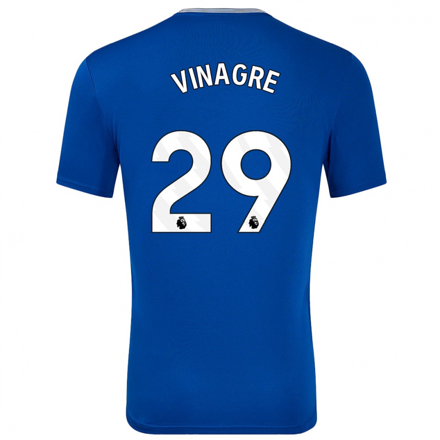 Kids Football Ruben Vinagre #29 Blue With Home Jersey 2024/25 T-Shirt Uk