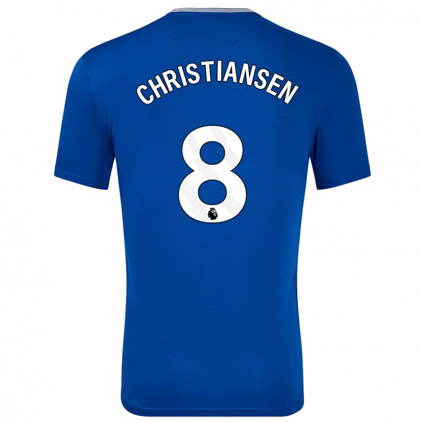 Kids Football Izzy Christiansen #8 Blue With Home Jersey 2024/25 T-Shirt Uk