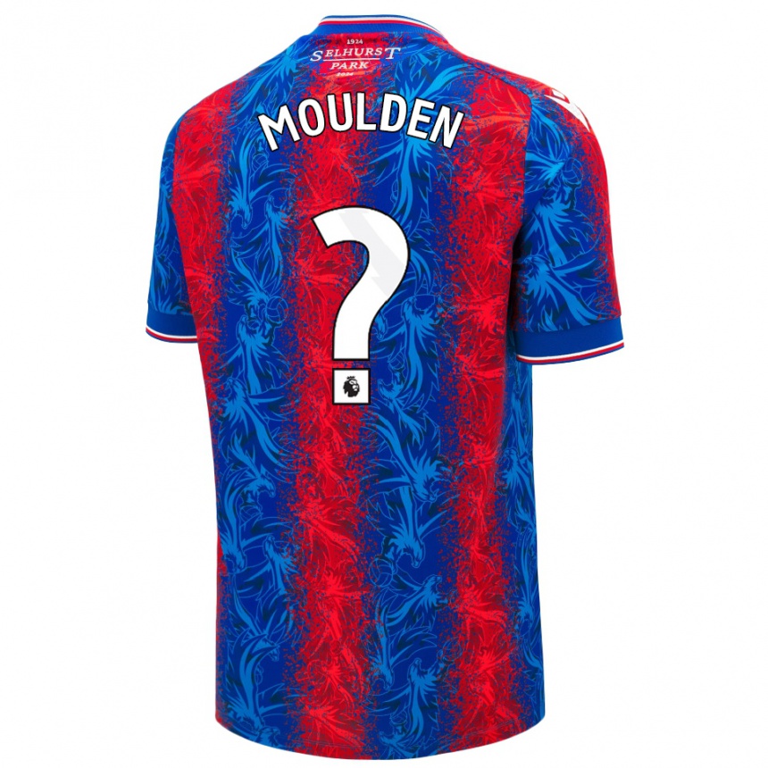 Kids Football Louie Moulden #0 Red Blue Stripes Home Jersey 2024/25 T-Shirt Uk