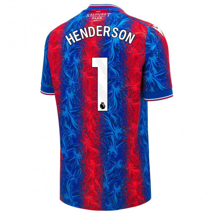 Kids Football Dean Henderson #1 Red Blue Stripes Home Jersey 2024/25 T-Shirt Uk