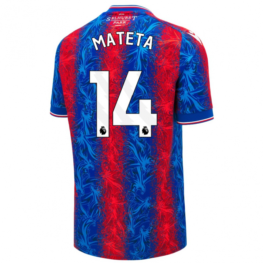 Kids Football Jean-Philippe Mateta #14 Red Blue Stripes Home Jersey 2024/25 T-Shirt Uk