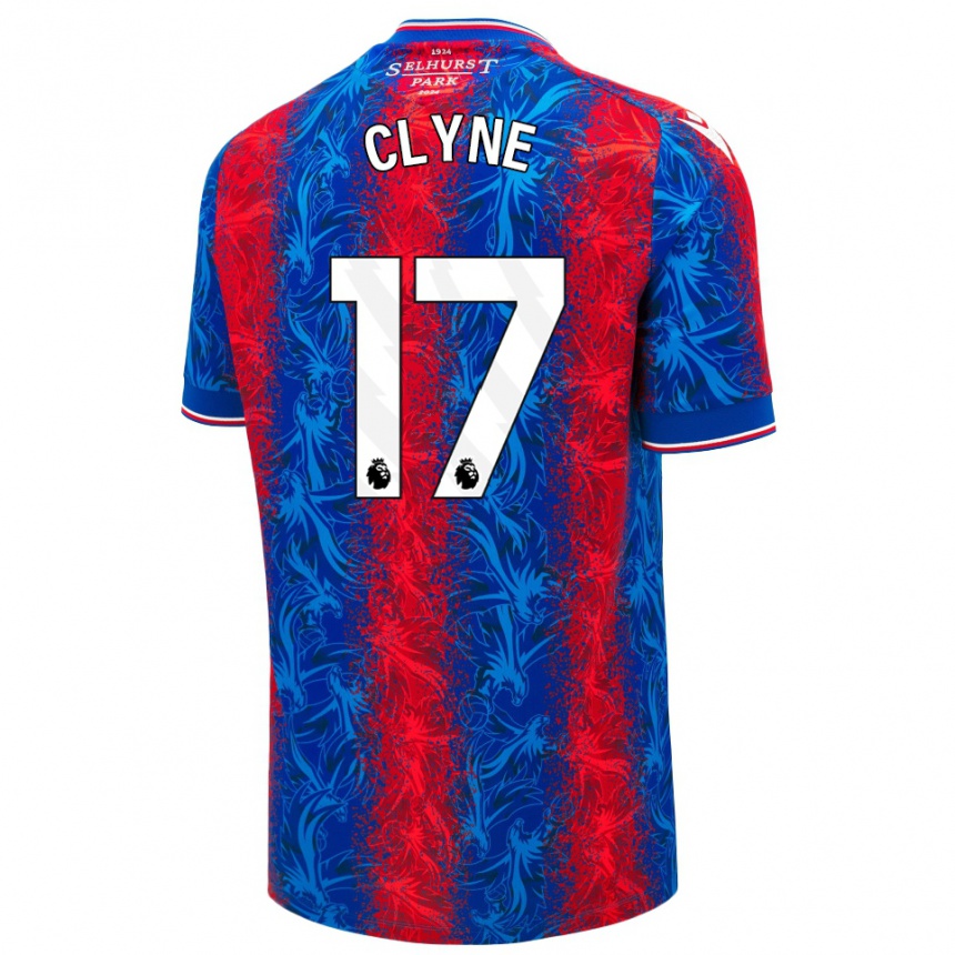 Kids Football Nathaniel Clyne #17 Red Blue Stripes Home Jersey 2024/25 T-Shirt Uk