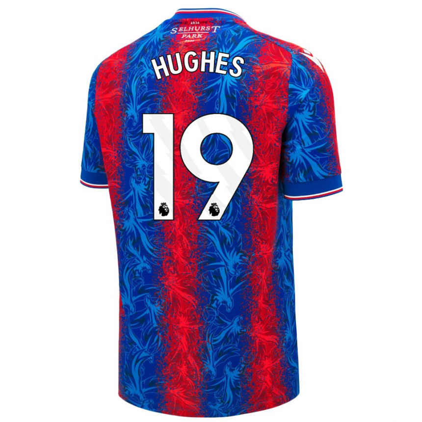 Kids Football Will Hughes #19 Red Blue Stripes Home Jersey 2024/25 T-Shirt Uk