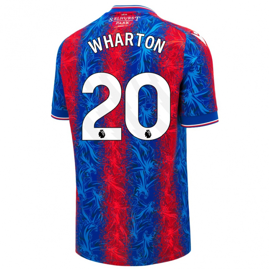 Kids Football Adam Wharton #20 Red Blue Stripes Home Jersey 2024/25 T-Shirt Uk