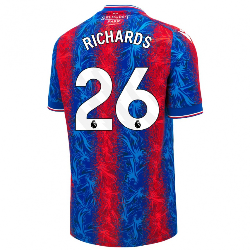 Kids Football Chris Richards #26 Red Blue Stripes Home Jersey 2024/25 T-Shirt Uk