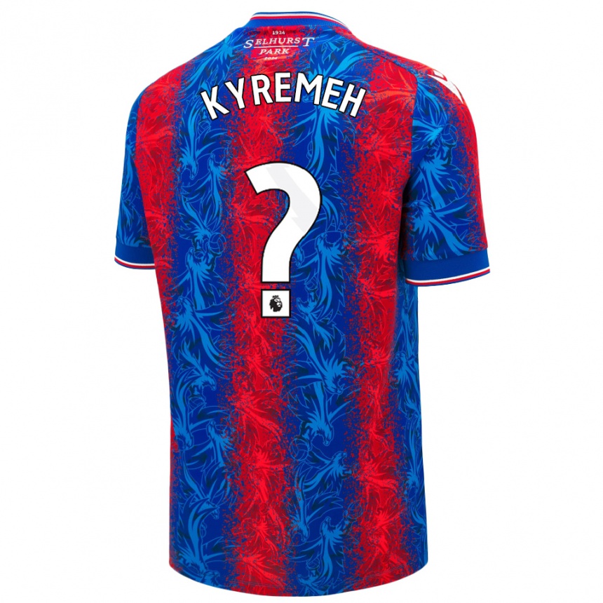 Kids Football Jerome Kyremeh #0 Red Blue Stripes Home Jersey 2024/25 T-Shirt Uk