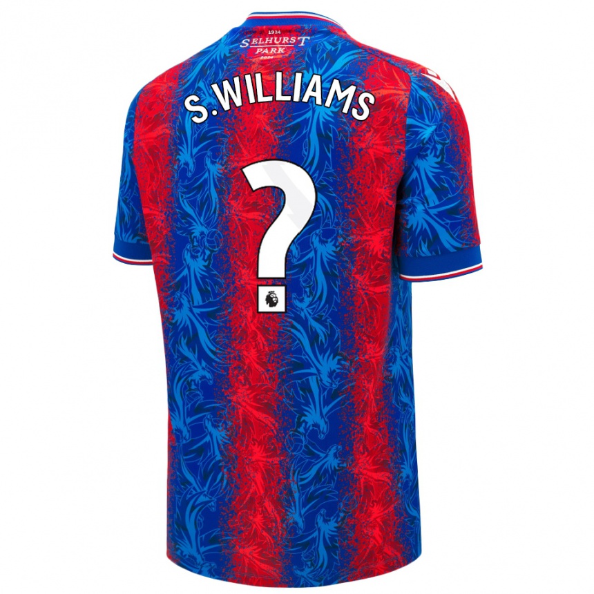 Kids Football Seb Williams #0 Red Blue Stripes Home Jersey 2024/25 T-Shirt Uk