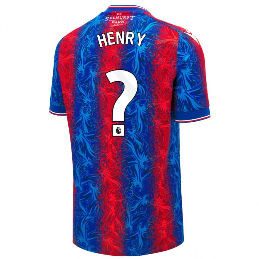 Kids Football Zack Henry #0 Red Blue Stripes Home Jersey 2024/25 T-Shirt Uk