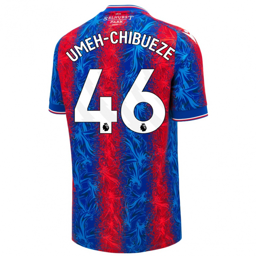 Kids Football Franco Umeh-Chibueze #46 Red Blue Stripes Home Jersey 2024/25 T-Shirt Uk