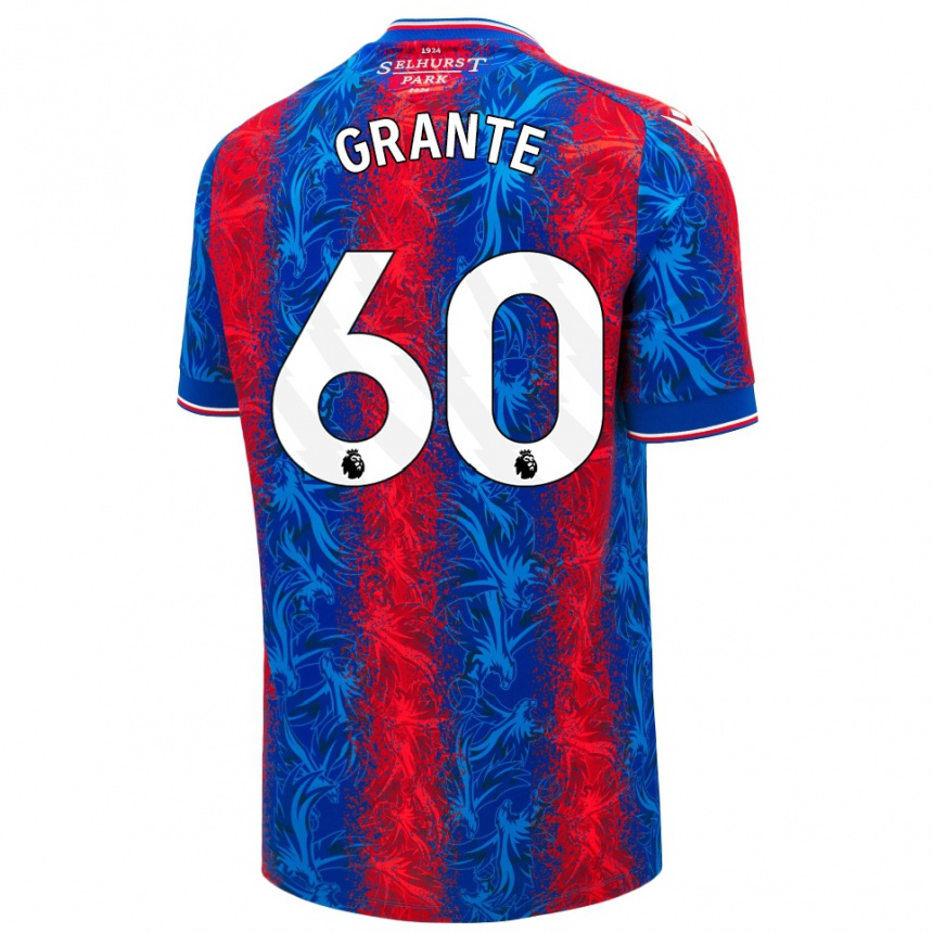 Kids Football Jake Grante #60 Red Blue Stripes Home Jersey 2024/25 T-Shirt Uk