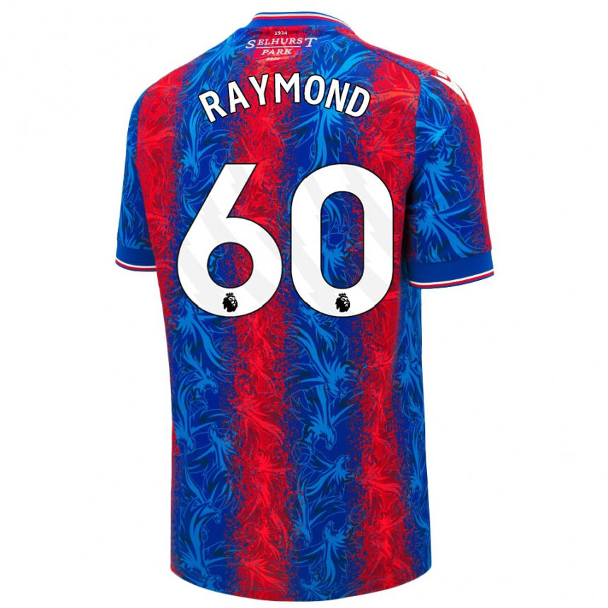 Kids Football Jadan Raymond #60 Red Blue Stripes Home Jersey 2024/25 T-Shirt Uk