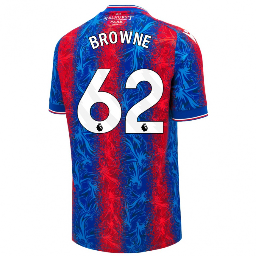 Kids Football Luke Browne #62 Red Blue Stripes Home Jersey 2024/25 T-Shirt Uk