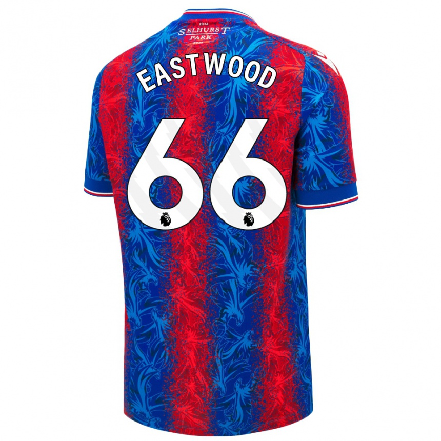 Kids Football Billy Eastwood #66 Red Blue Stripes Home Jersey 2024/25 T-Shirt Uk